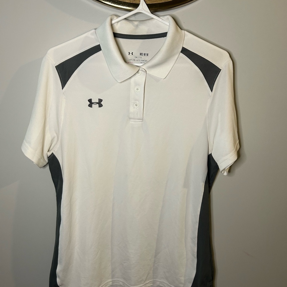 Under Armour Men's Polo in White and Gray